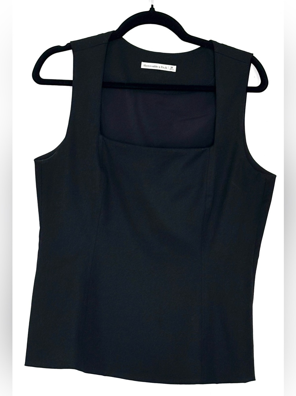 Abercrombie & Fitch Forme Squareneck Top Dark Indigo Size M - Picture 2 of 5